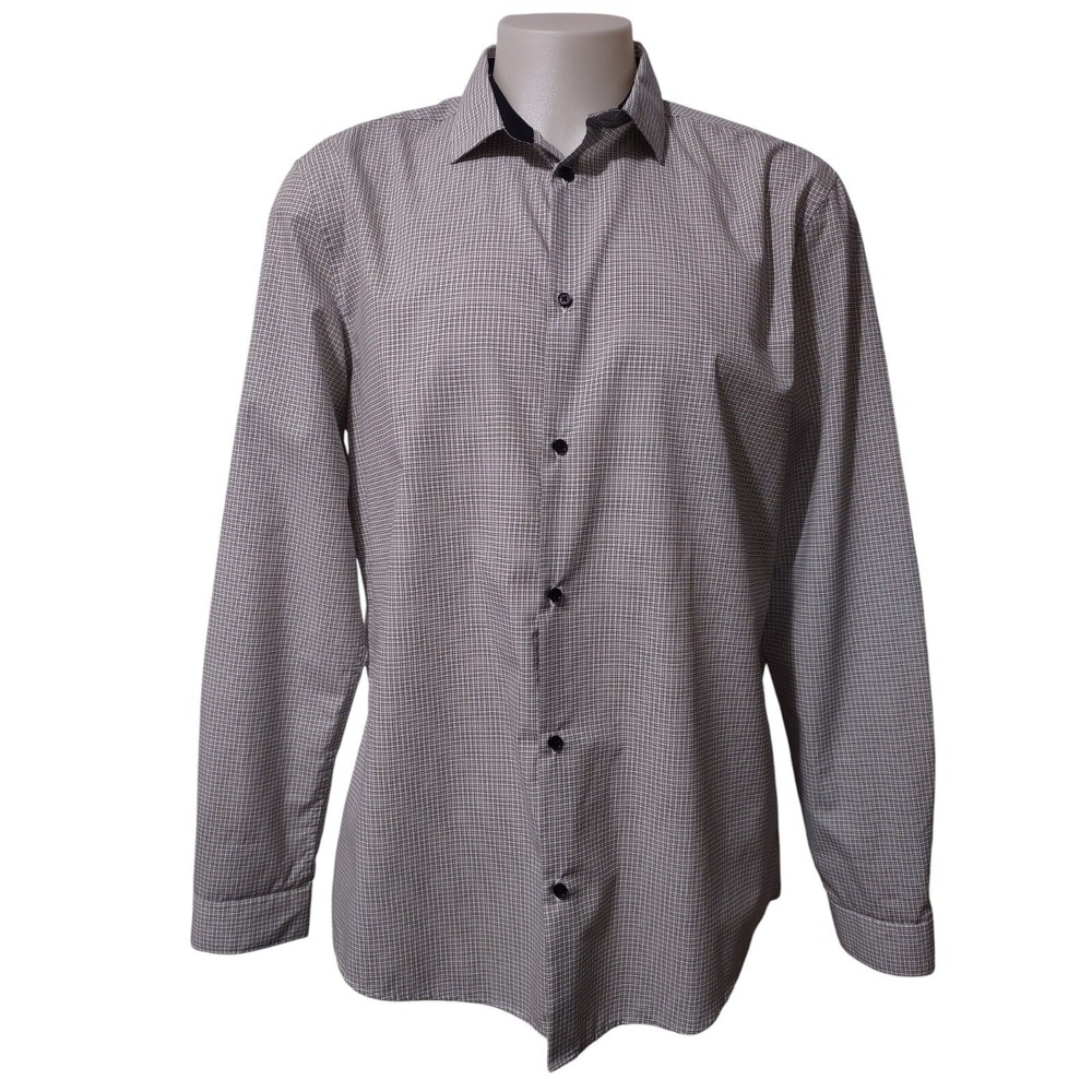 H&M Dress Shirt  Men's Size XL Slim Fit Long Sleeves Button Down  Collared Check